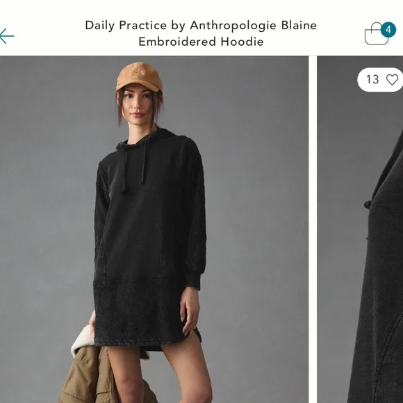 Black Hoodie Dress - Picture 2 of 2